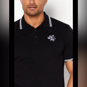 JUST CAVALLI men’s polo shirt tiger patch medium